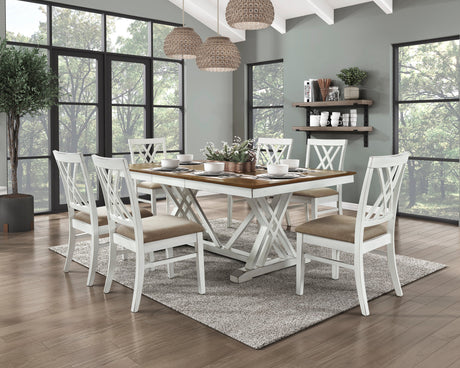 Brunson White/Oak Dining Table - Ornate Home