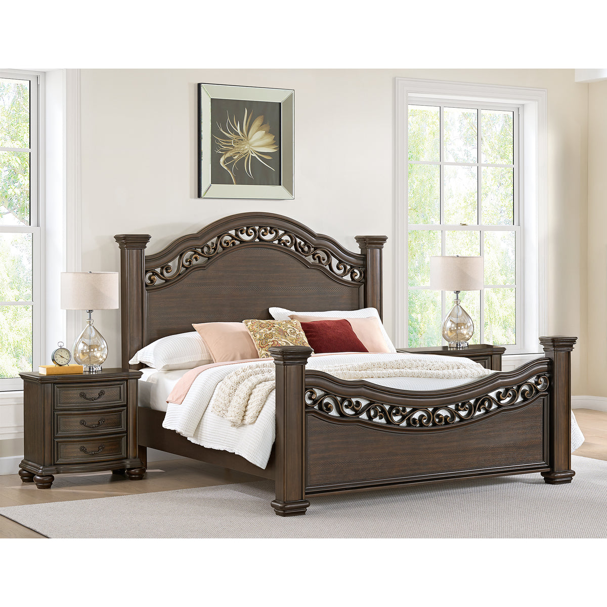 Brunswick Mahogany 3-Piece King Bedroom Set - Ornate Home