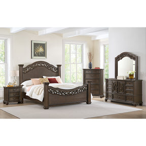 Brunswick Mahogany 5-Piece King Panel Bedroom Set - Ornate Home