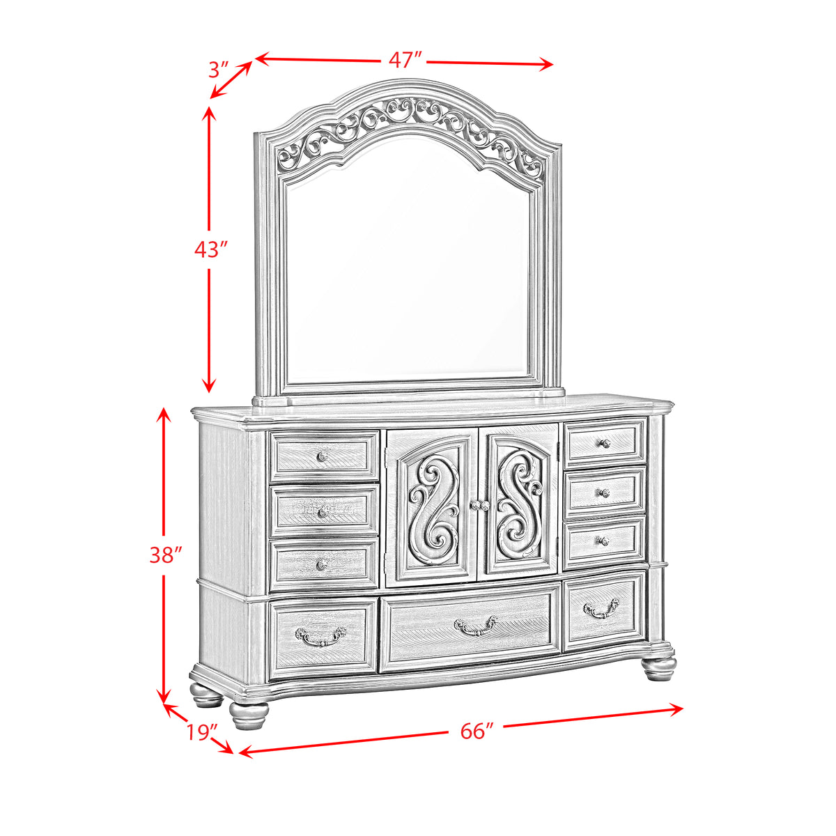Brunswick Mahogany 5-Piece King Panel Bedroom Set - Ornate Home