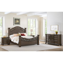Brunswick Mahogany 4-Piece Queen Bedroom Set with 2 Nightstands & Dresser - Ornate Home