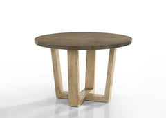 Brutus Vintage Walnut/Wheat 47" Round Dining Table - Ornate Home