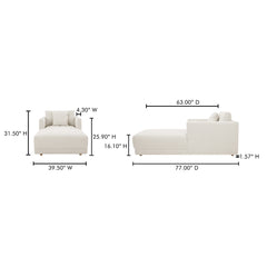 Bryn Oyster Chaise - Ornate Home