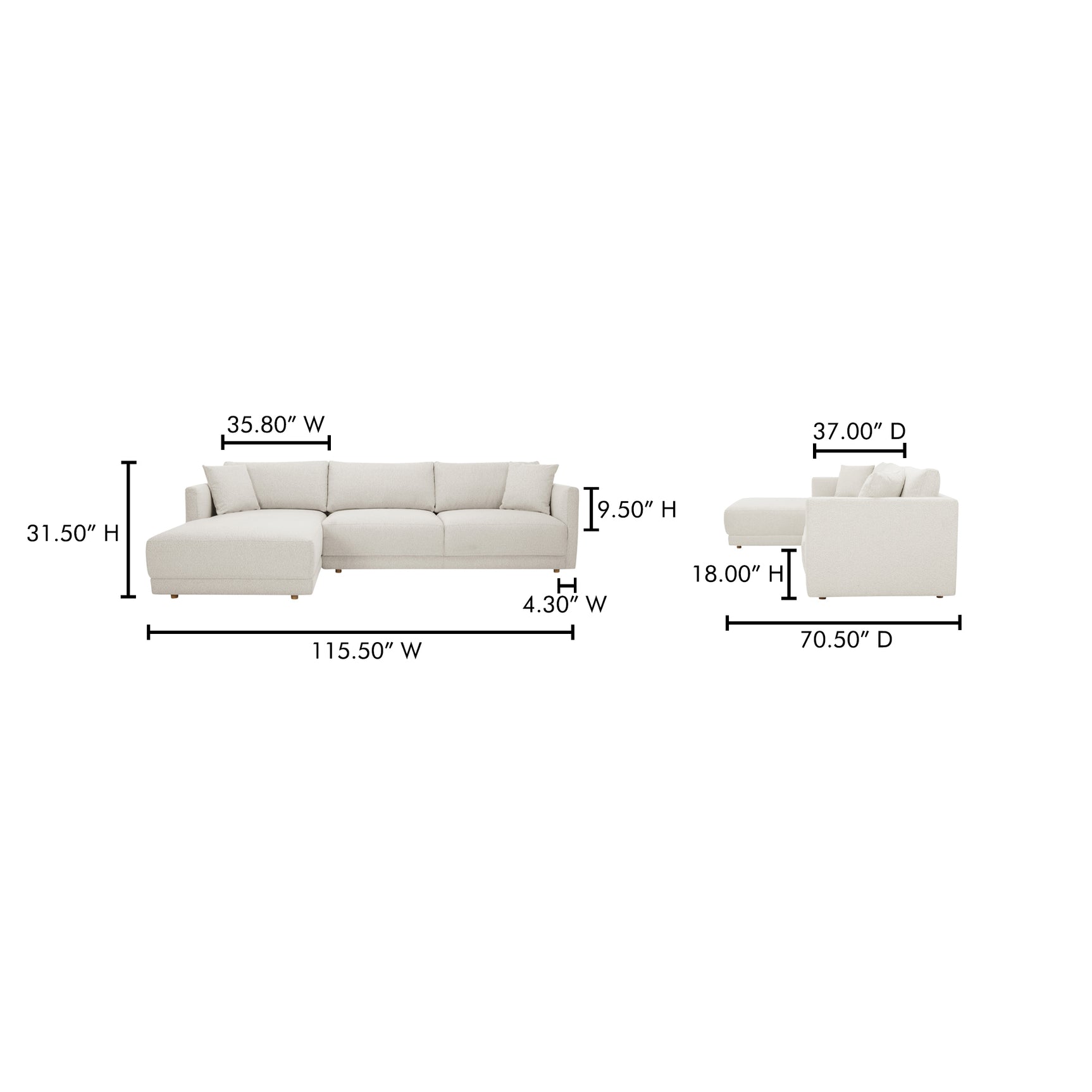Bryn Oyster Left Sectional - Ornate Home