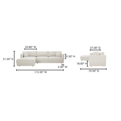 Bryn Oyster Left Sectional - Ornate Home