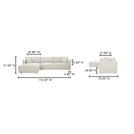Bryn Oyster Left Sectional - Ornate Home