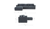 Bryn Slate Blue Left Sectional - Ornate Home