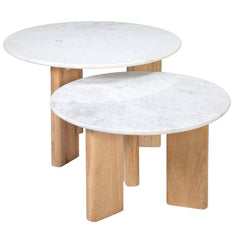 Bryn White/Natural Coffee Table (Set of 2) - Ornate Home
