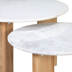 Bryn White/Natural Coffee Table (Set of 2) - Ornate Home