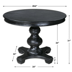 Brynmore Black Wood Grain Round Table - Ornate Home