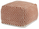 Brynnsen Rust/Ivory Pouf - Ornate Home