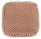 Brynnsen Rust/Ivory Pouf - Ornate Home