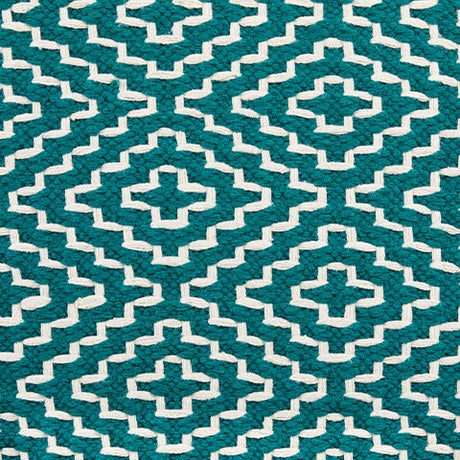 Brynnsen Teal/Ivory Pouf - Ornate Home