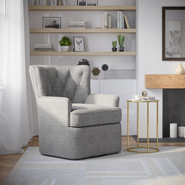 Bryson Ash Swivel Accent Chair - Ornate Home