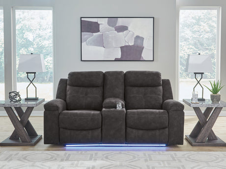 Brysonview Charcoal DBL Rec Loveseat w/Console - Ornate Home