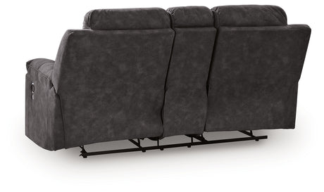 Brysonview Charcoal DBL Rec Loveseat w/Console - Ornate Home