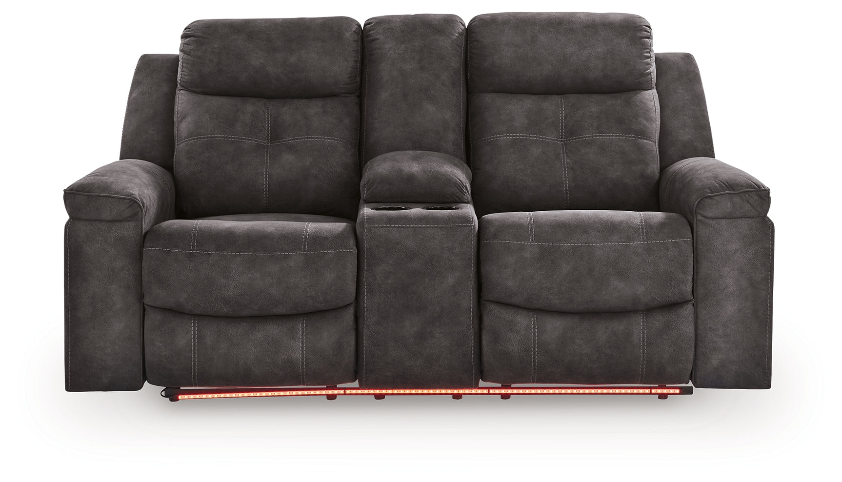 Brysonview Charcoal DBL Rec Loveseat w/Console - Ornate Home