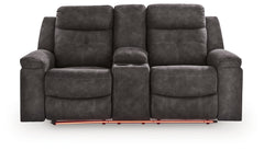 Brysonview Charcoal DBL Rec Loveseat w/Console - Ornate Home
