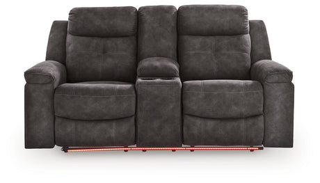 Brysonview Charcoal DBL Rec Loveseat w/Console - Ornate Home