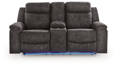 Brysonview Charcoal DBL Rec Loveseat w/Console - Ornate Home