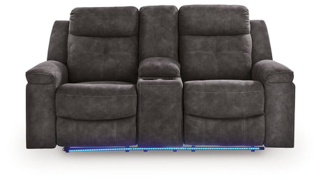 Brysonview Charcoal DBL Rec Loveseat w/Console - Ornate Home