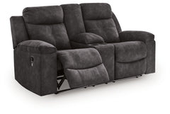 Brysonview Charcoal DBL Rec Loveseat w/Console - Ornate Home