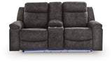 Brysonview Charcoal DBL Rec Loveseat w/Console - Ornate Home