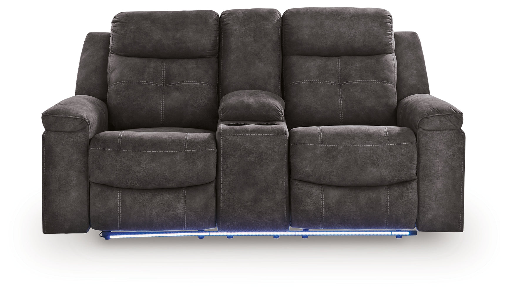 Brysonview Charcoal DBL Rec Loveseat w/Console - Ornate Home