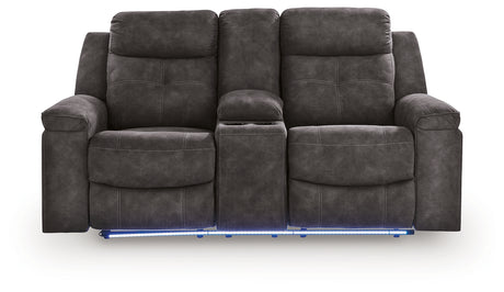 Brysonview Charcoal DBL Rec Loveseat w/Console - Ornate Home