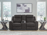 Brysonview Charcoal DBL Rec Loveseat w/Console - Ornate Home