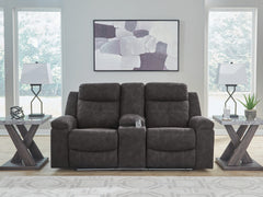 Brysonview Charcoal DBL Rec Loveseat w/Console - Ornate Home