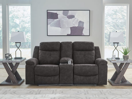 Brysonview Charcoal DBL Rec Loveseat w/Console - Ornate Home