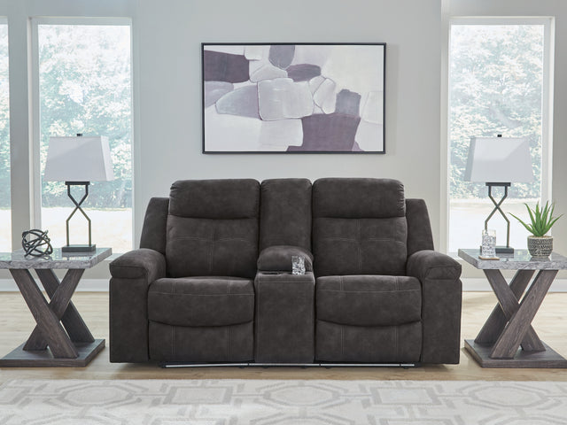 Brysonview Charcoal DBL Rec Loveseat w/Console - Ornate Home
