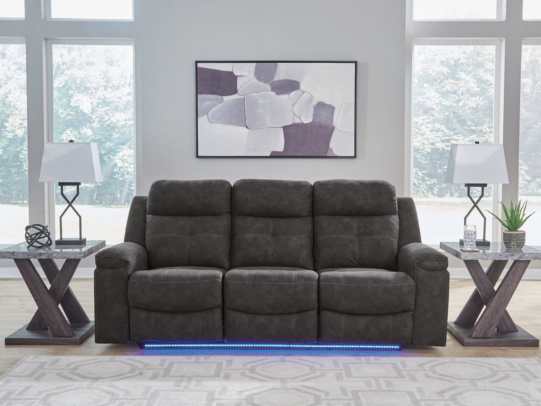 Brysonview Charcoal Reclining Sofa - Ornate Home