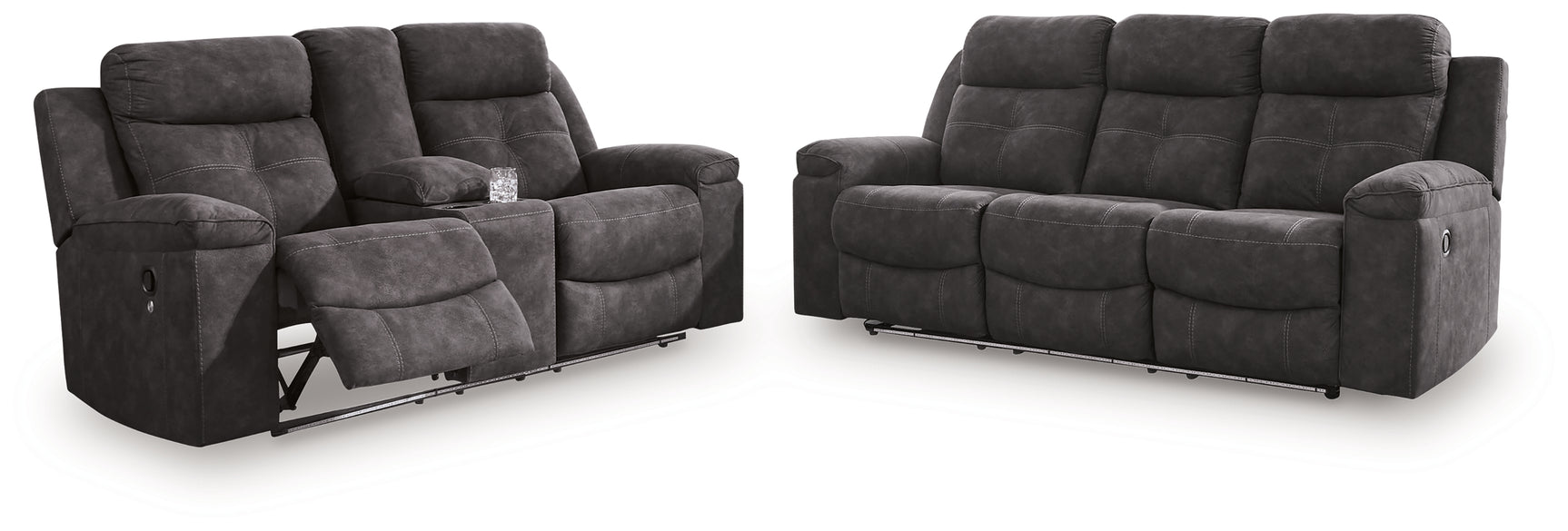Brysonview Charcoal Reclining Sofa and Loveseat (Online Special Price) - Ornate Home