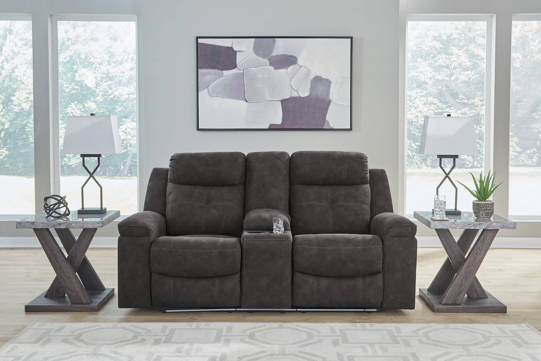 Brysonview Charcoal Reclining Sofa and Loveseat (Online Special Price) - Ornate Home