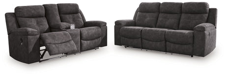 Brysonview Charcoal Reclining Sofa and Loveseat - Ornate Home