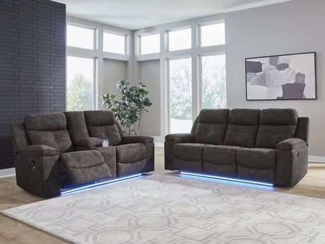 Brysonview Charcoal Reclining Sofa and Loveseat - Ornate Home