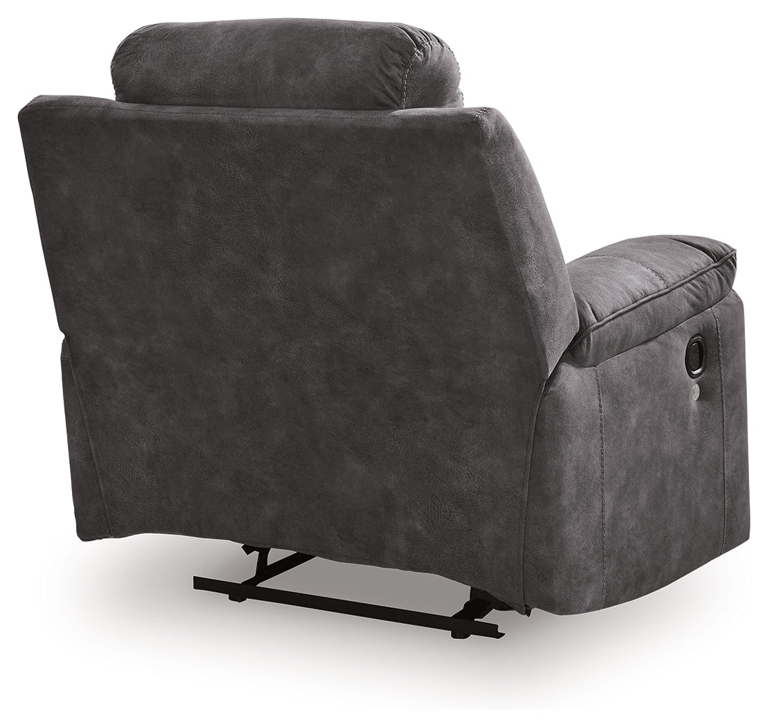 Brysonview Charcoal Zero Wall Recliner - Ornate Home