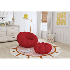 Bubble Red Swivel Chair and Ottoman - Ornate Home