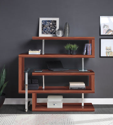 Buck ll Walnut Writing Desk w/ Bookshelf - Ornate Home