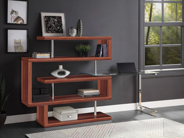 Buck ll Walnut Writing Desk w/ Bookshelf - Ornate Home