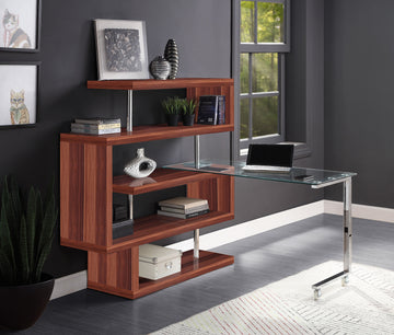Buck ll Walnut Writing Desk w/ Bookshelf - Ornate Home