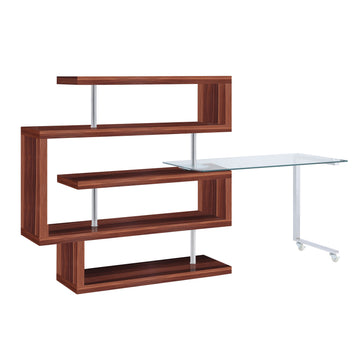 Buck ll Walnut Writing Desk w/ Bookshelf - Ornate Home