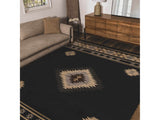 Buckhaven Black Southwestern Area Rug - Ornate Home
