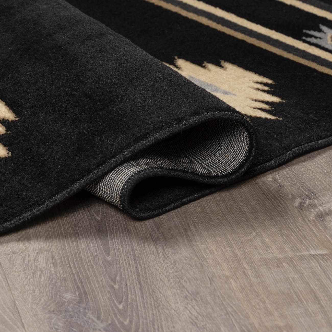 Buckhaven Black Southwestern Area Rug - Ornate Home