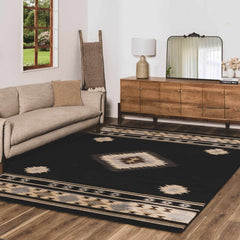Buckhaven Black Southwestern Area Rug - Ornate Home