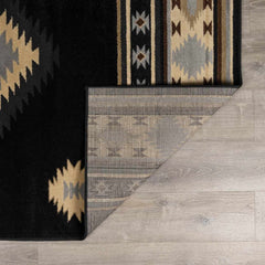 Buckhaven Black Southwestern Area Rug - Ornate Home
