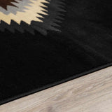 Buckhaven Black Southwestern Area Rug - Ornate Home