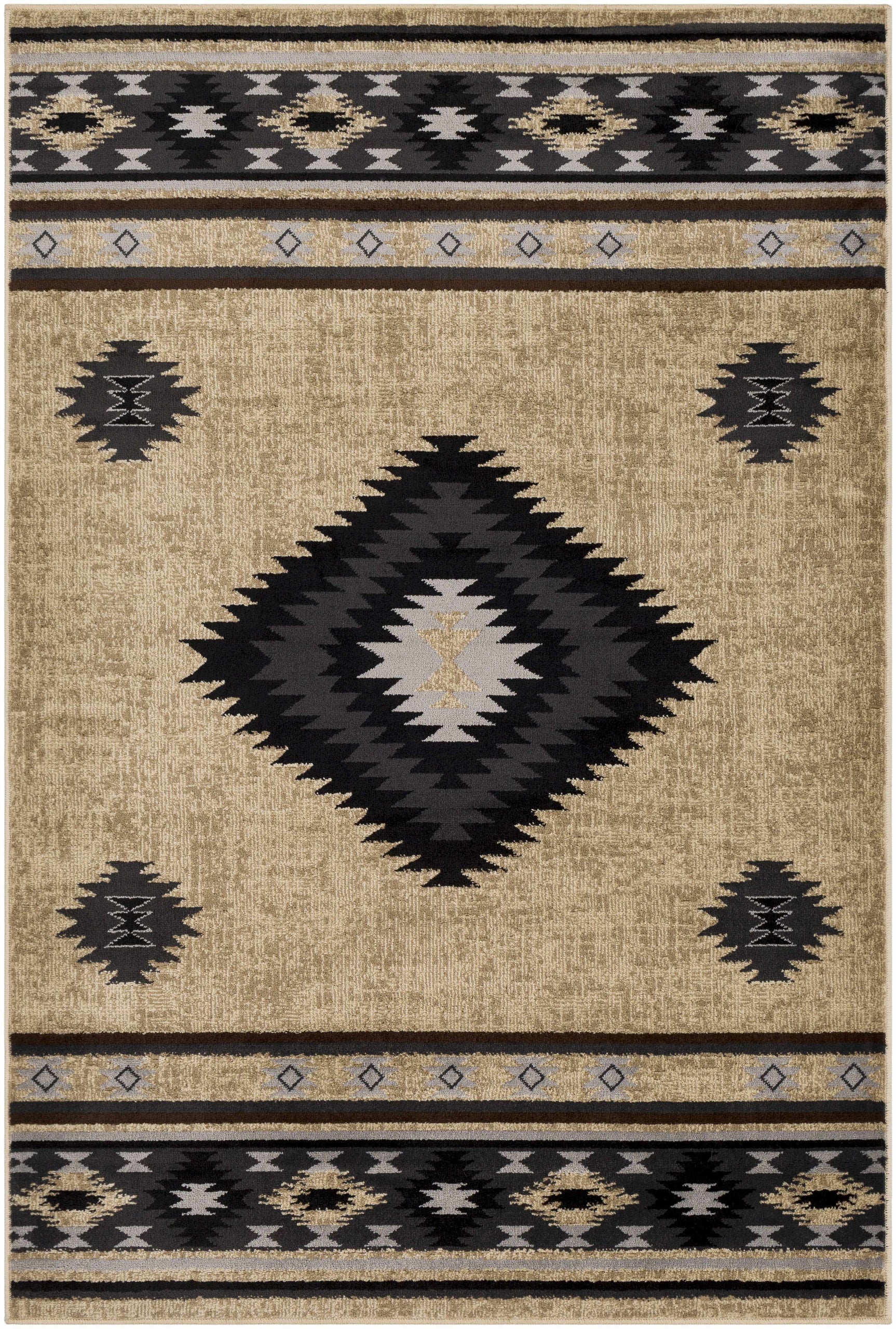 Buckhaven Brown Aztec Carpet - Ornate Home